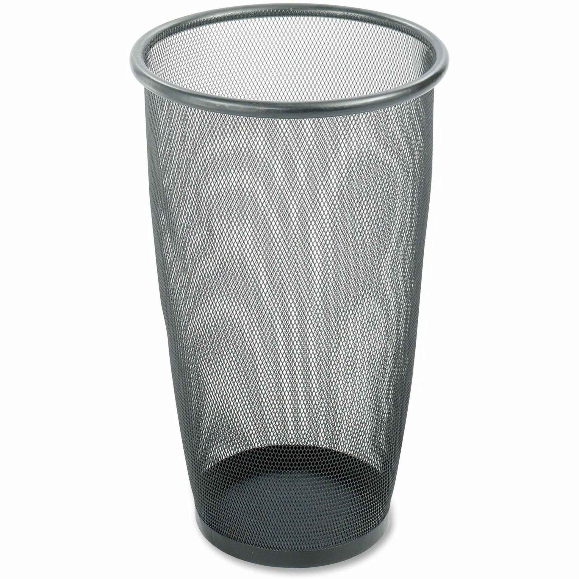 Safco Onyx Large Capacity 9 Gallon Trash Can, Round Powder Coated Mesh Wastebasket for Home & Office