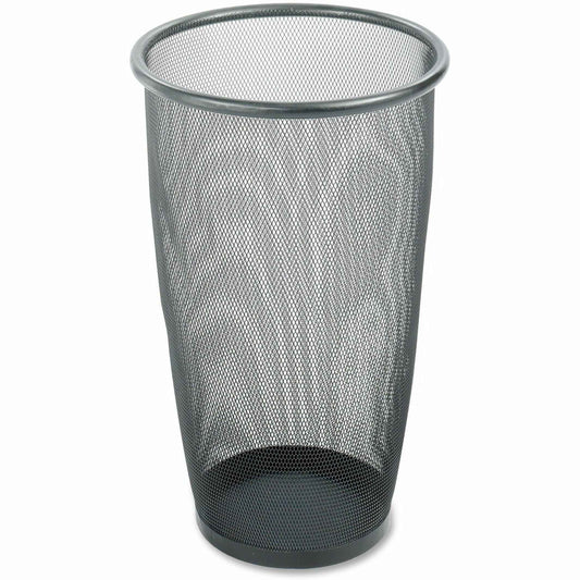 Safco Onyx Large Capacity 9 Gallon Trash Can, Round Powder Coated Mesh Wastebasket for Home & Office