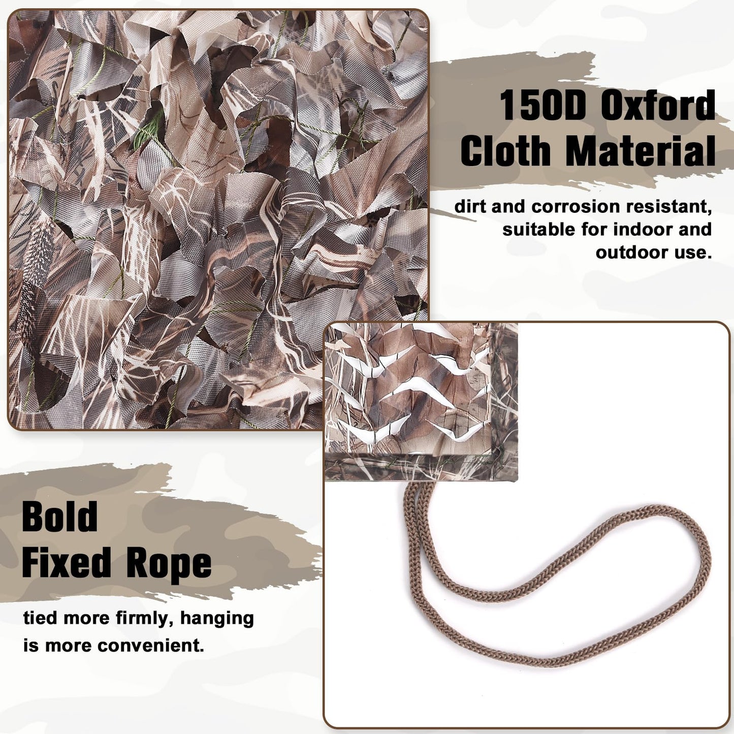Yeacool Camo Netting 20x20 Camouflage Mesh Netting Military Surplus Hunting Blind Net for Military Theme Party Decorations Backdrop Sunshade Car Cover Camping Shooting (Dry Grass, 20ftx20ft, 6m*6m)