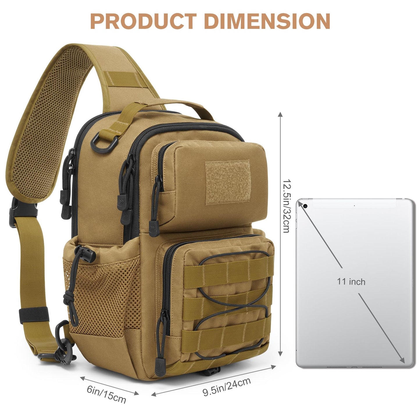 G4Free Tactical Sling Bag for Men Women, EDC Concealed Carry Bag (Khaki)