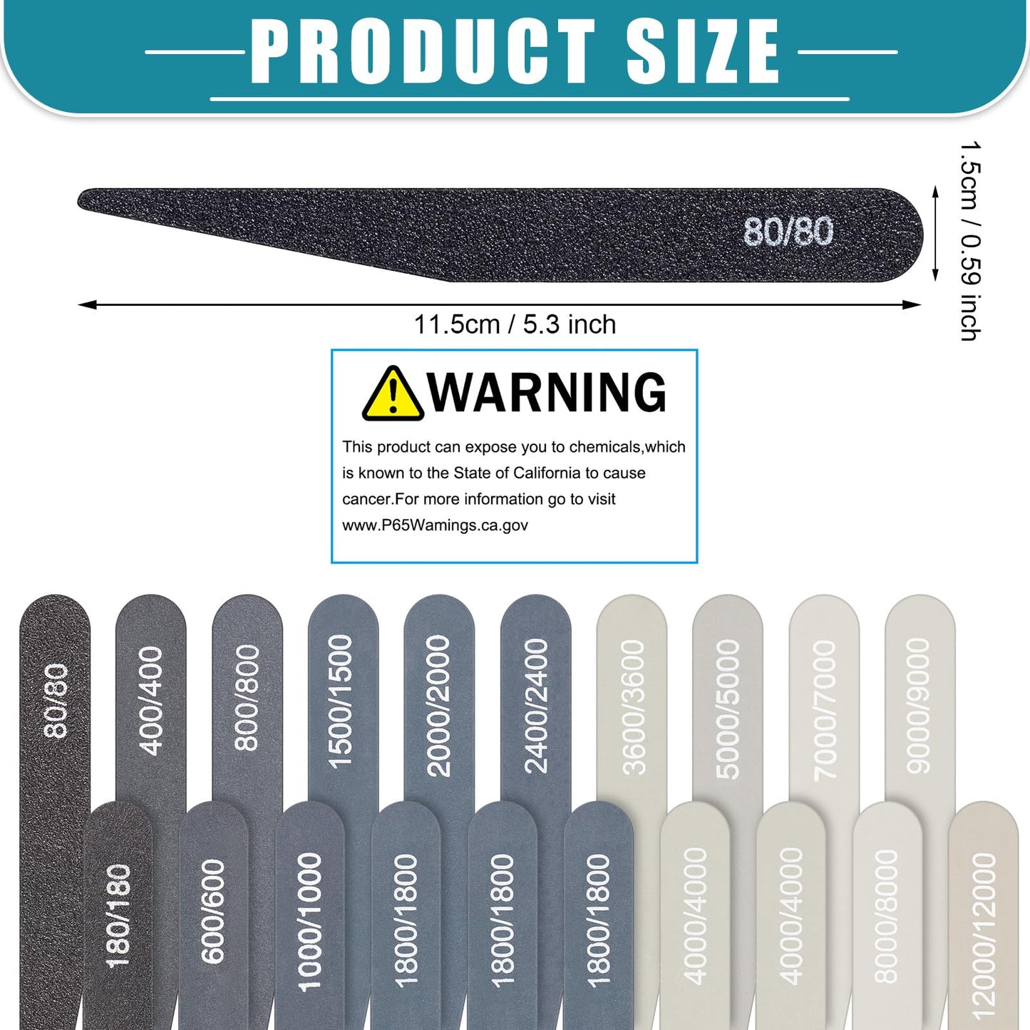 Honoson 20 Pcs Sanding Sticks for Plastic Models Polishing Sticks Assorted Metal and Wood Sanding Tools Accessory for Model Craft Amateur Beginner (Low Grits and High Grits,Stylish Style)