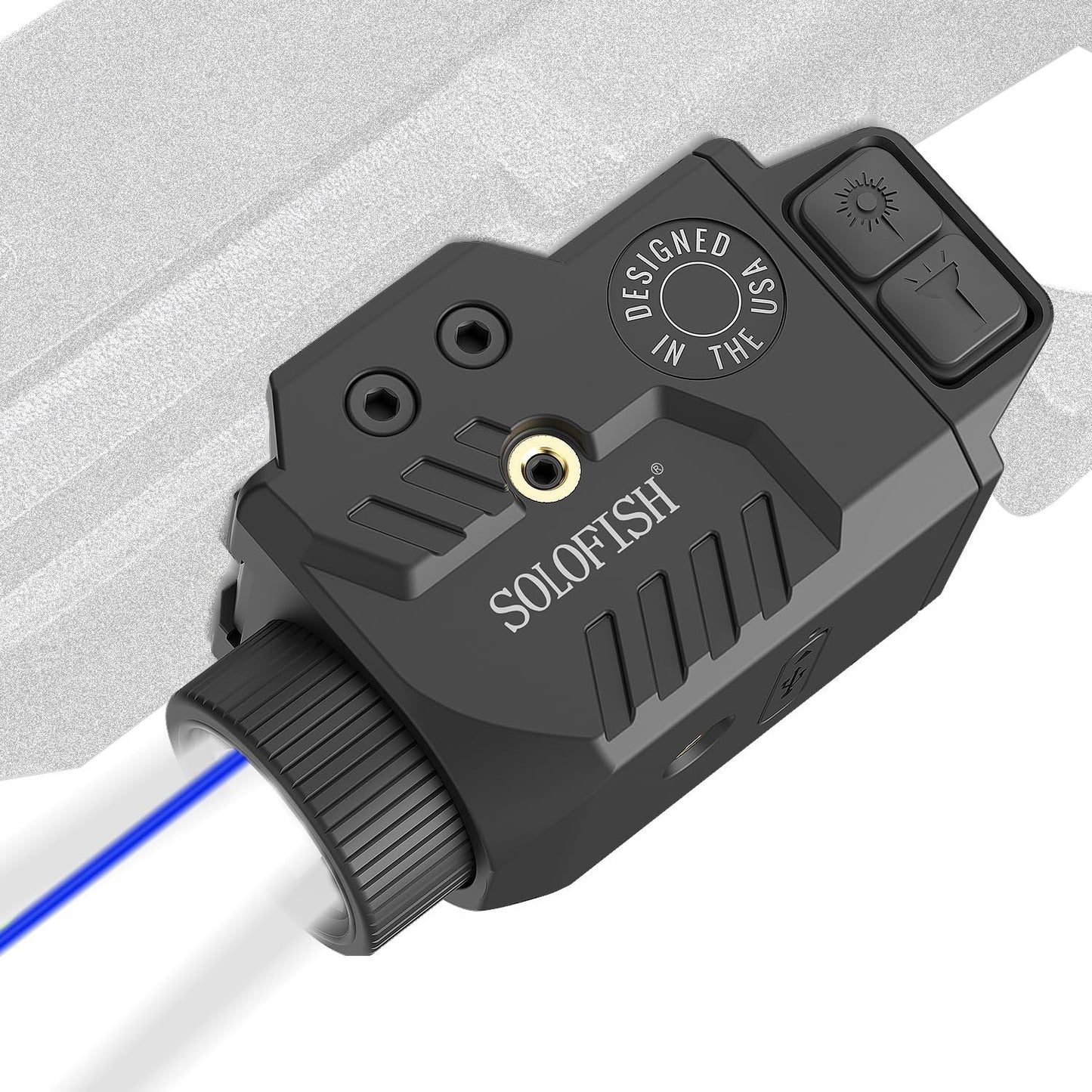 Solofish 800LM Adjustable Pistol Light - Shockproof Blue Laser Sight & Strobe Function | Rechargeable