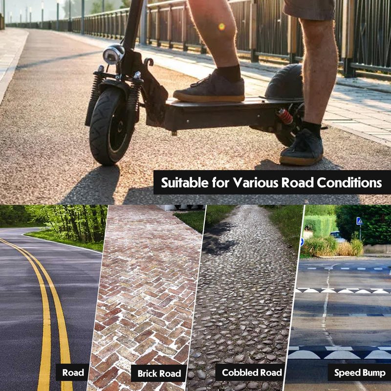 10x2.125 Tire and Inner Tube, 10 x 2.125" Inner Tube for Electric Scooter Tire Front and Rear Replacement Wheels with 0° Valve Stem for 10 inch Tires with 6 inch Rims (1 Set)