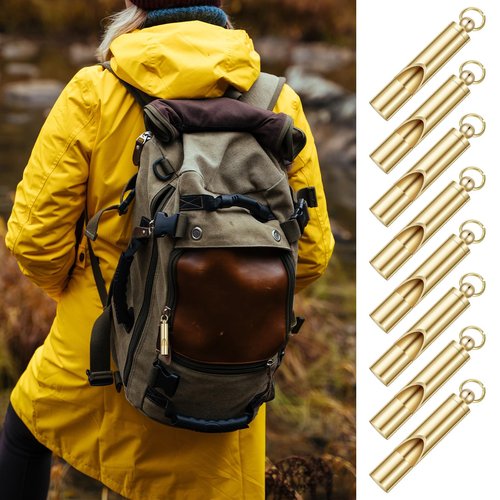 Yuanan 50 PCS Brass Safety Whistle, Emergency Whistle Survival Loud Whistles for Adults Portable Emergency Whistles for Kayak Accessories, Teachers, Dog Trainers, Camping and Hiking