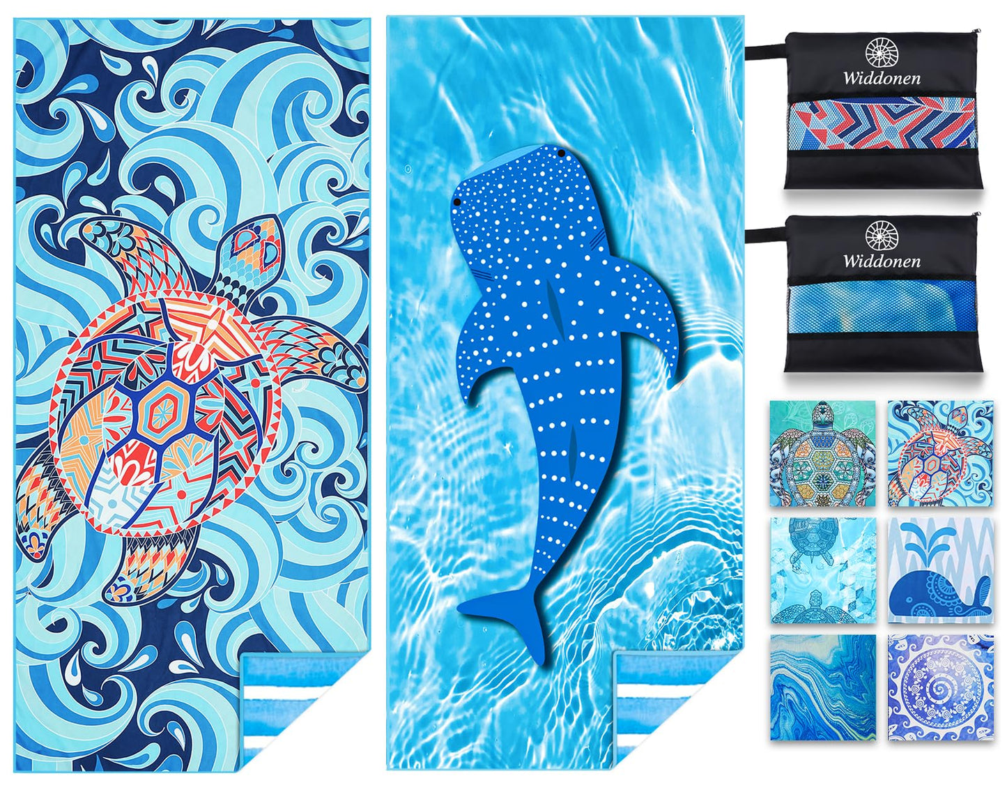Microfiber Thin Lightweight Beach Towel Sand Free Quick Dry Absorbent Compact Towels for Swimming Pool Camping Beach Accessories Large Easy Pack Travel Things for Vacation Essentials Adult Gift