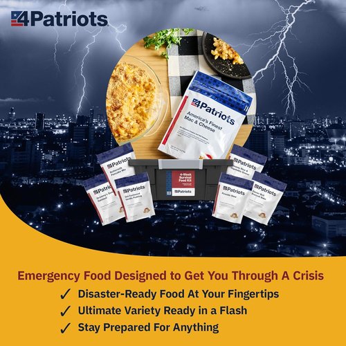 4Patriots 4-Week Survival Food Kit - Long-Lasting Emergency Supply with 192 Servings, 25-Year Shelf Life