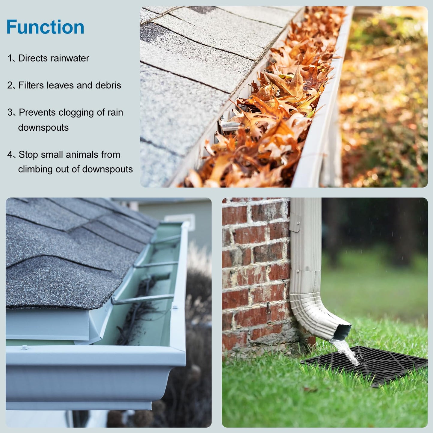 Mzcvriru 3 x 4 rain Gutter downspout Drop Outlet with Filter (2 Pack, White)