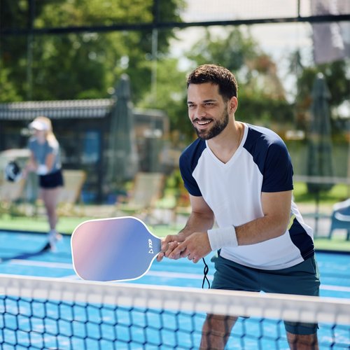 FXP Pickleball Paddles Set of 2 Paddles with 4 Balls and 1 Bag, Lightweight Fiberglass Pickleball Rackets/Equipment Set for Women and Men, USAPA Standard Size