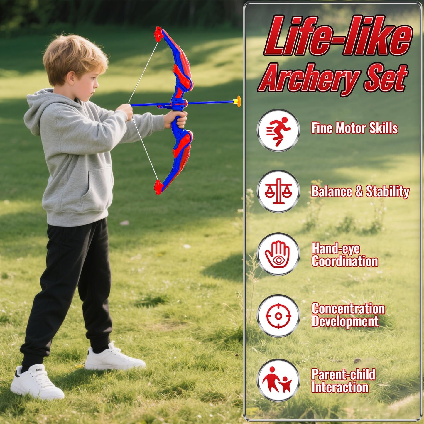 Spider Bow and Arrow Set for Kids, Led Light Up Kids Archery Set with Quiver & Web Target, 10 Suction Cup Arrows & another 3 Target Cans, Birthday Gift toys for 3 4 5 6 7 8 Year Old Boys Girls
