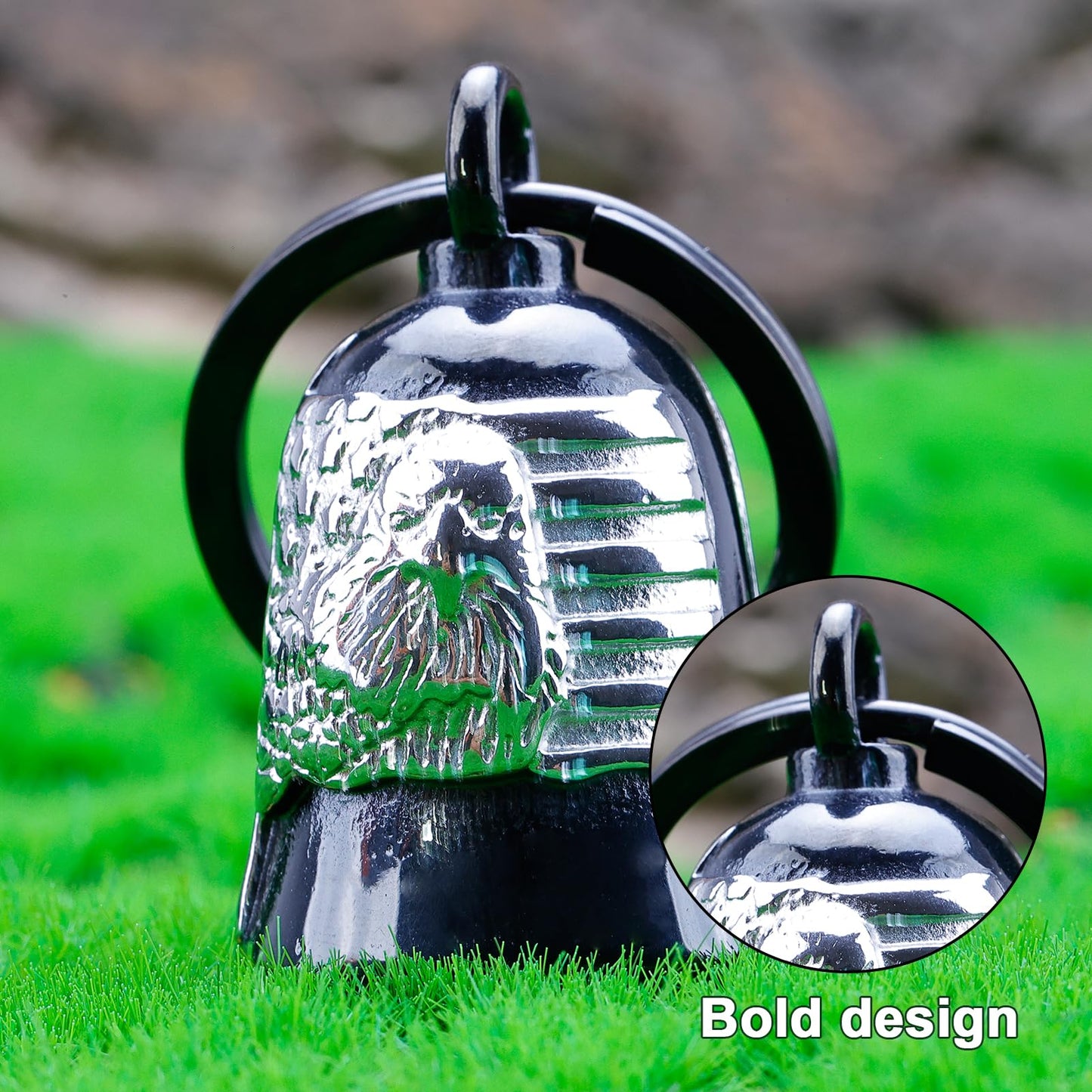 Motorcycle for Bells - Motorcycle Angel Bell for Men Women,Bell Biker Accessory,Guard Riding Safety (Black) (Black Silver)