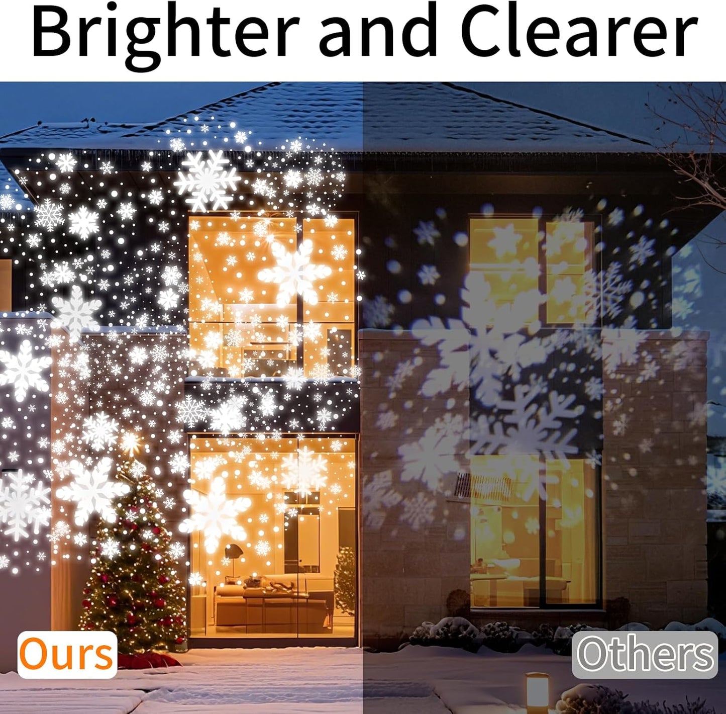 Upgraded Snowflake Christmas Projector Lights - Triple Head LED Outdoor Decor with Timer