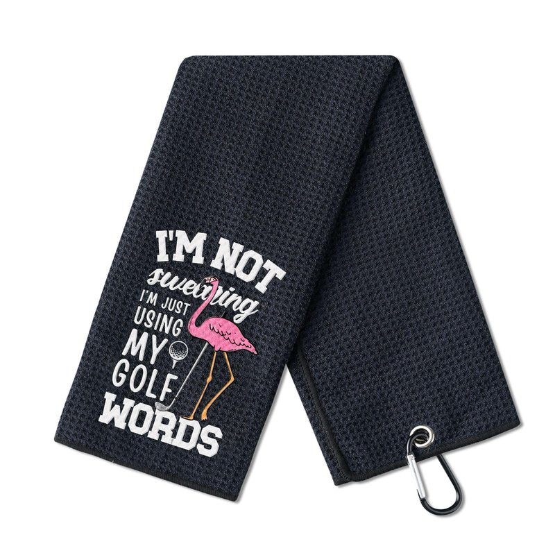 CybGene Golf Gifts for Women, Flamingo Golf Towel, 16”x 24” Microfiber Golf Towel