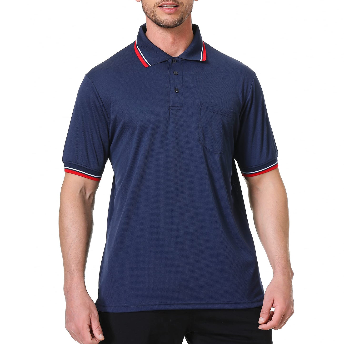 TopTie Baseball and Softball Referee Shirt Short Sleeve Polo Shirt Umpire Jersey-Navy-4XL