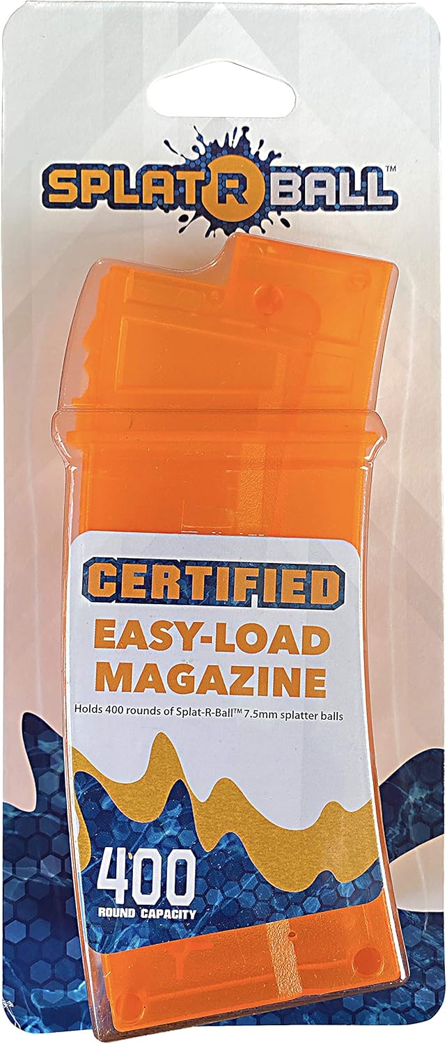 SplatRball Blaster | 400-Round Capacity Magazine - Vibrant Orange Color for Enhanced Play