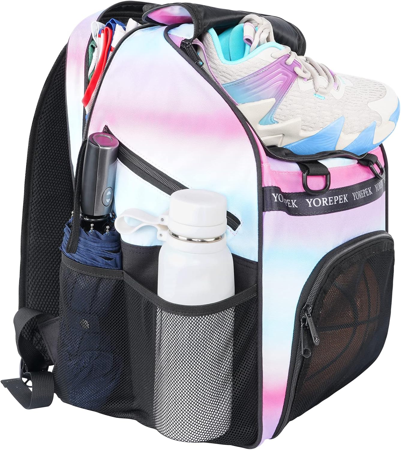 YOREPEK Basketball Backpack - Large Water-Resistant Sports Bag with Shoe Compartment & Ball Holder