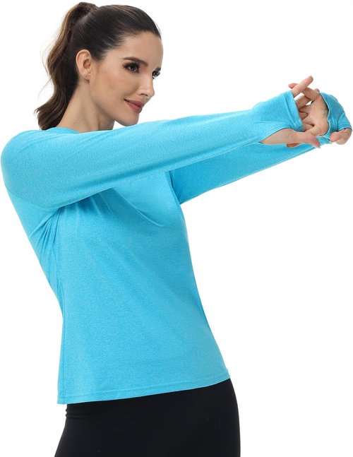 Isnowood Women's UV Protection Rash Guard - Lightweight Long Sleeve Shirt for Hiking & Outdoor Activities