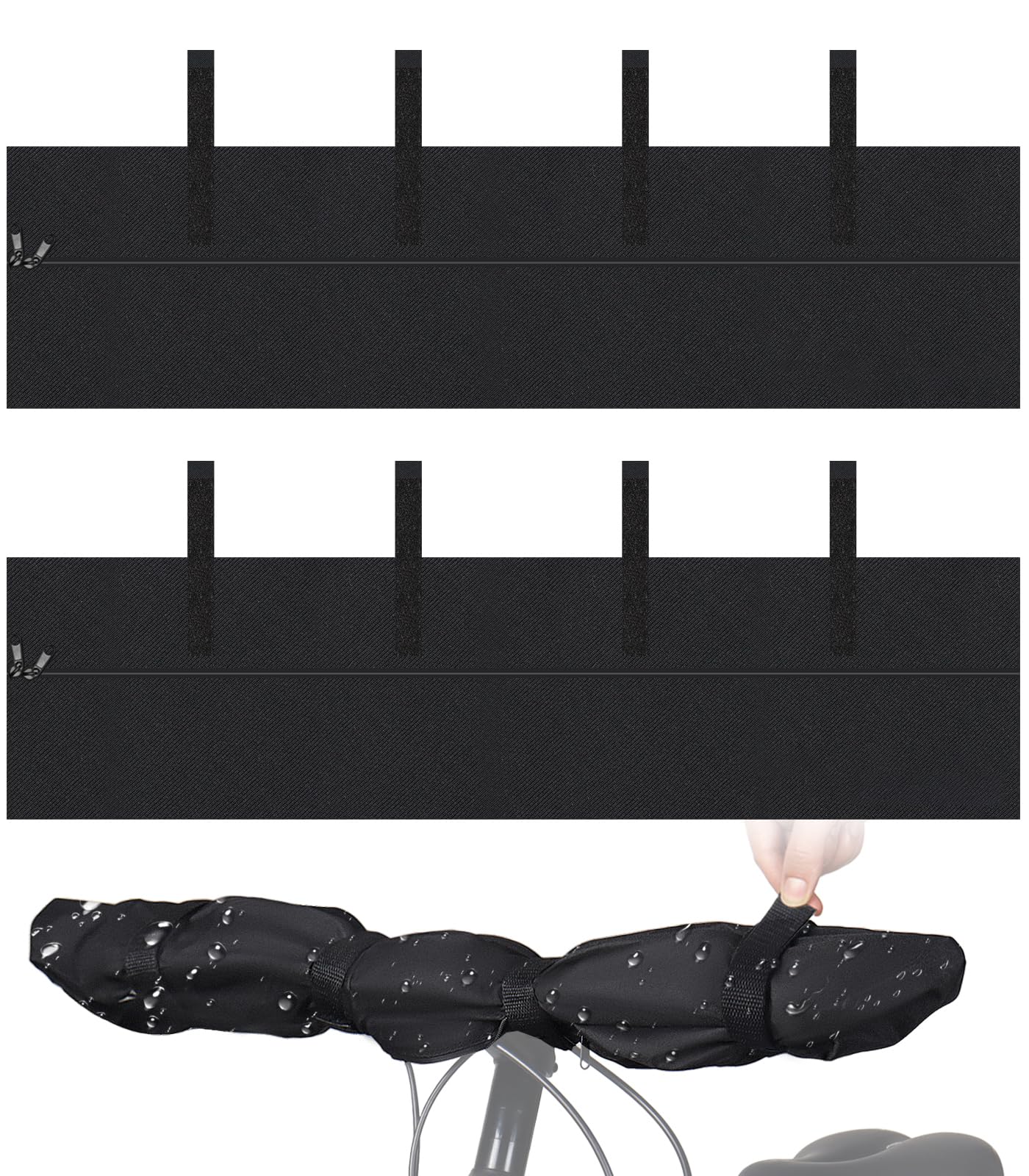 2 pcs Handlebar Cover Ebike Transport Protection, (35.8x 9 in) Widen lengthen Handlebar Protective Cover Handlebar Hood for Rear Rack Handlebar Rain