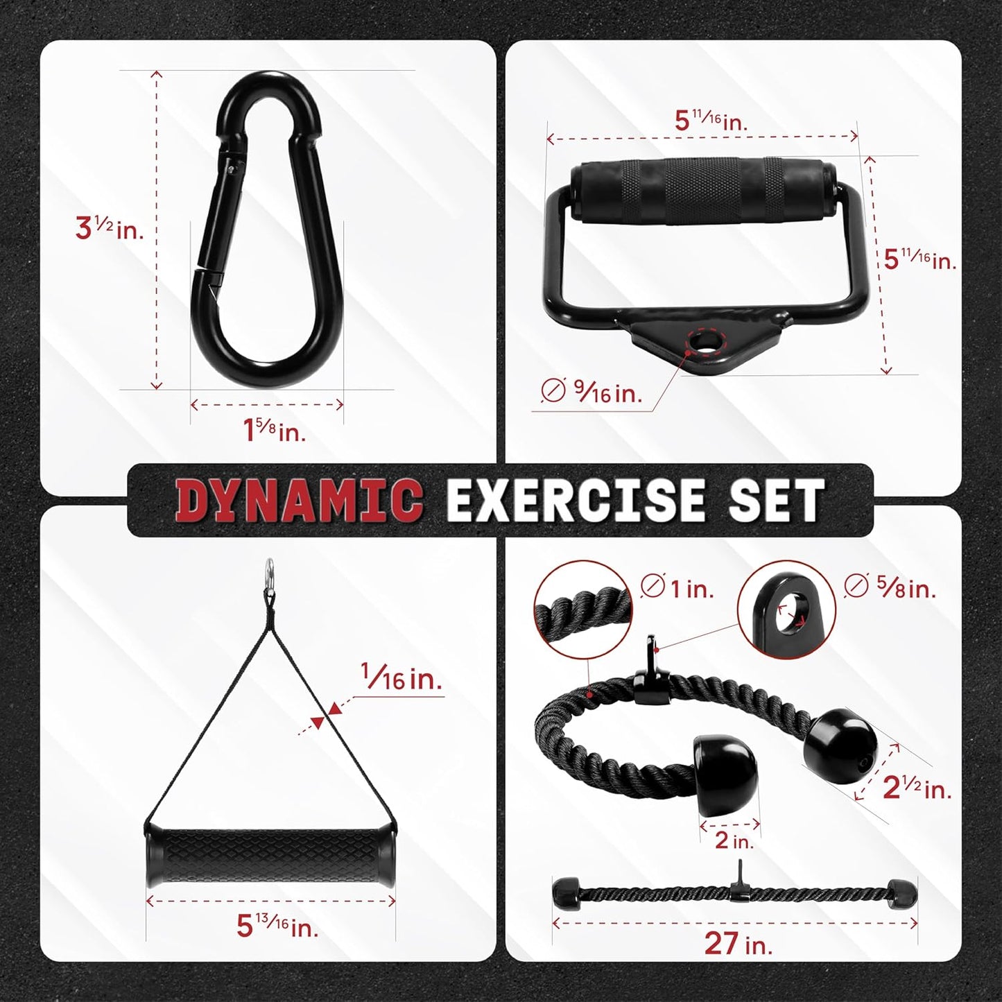 Yes4All Cable Machine Attachment - Versatile Row Handles & Tricep Rope | Supports 880 LB for Home Gym