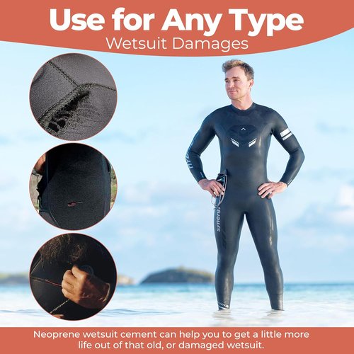 BLOCKSURF Neoprene Cement Adhesive 4 fl oz - Quick-Drying, Flexible & Waterproof Wetsuit Repair