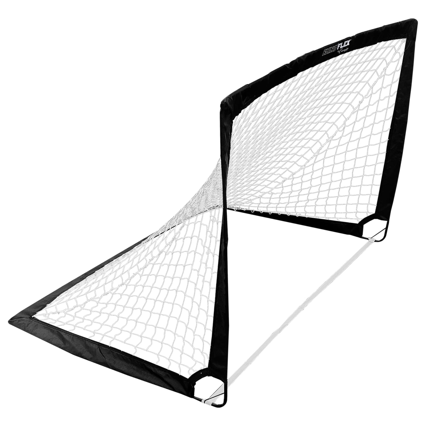 Rhino Flex 4'x 3' Portable Soccer Goal by Champion Sports – Durable, Lightweight, Foldable with Carry Bag and Ground Stakes for Backyard, Park, or Training - Black