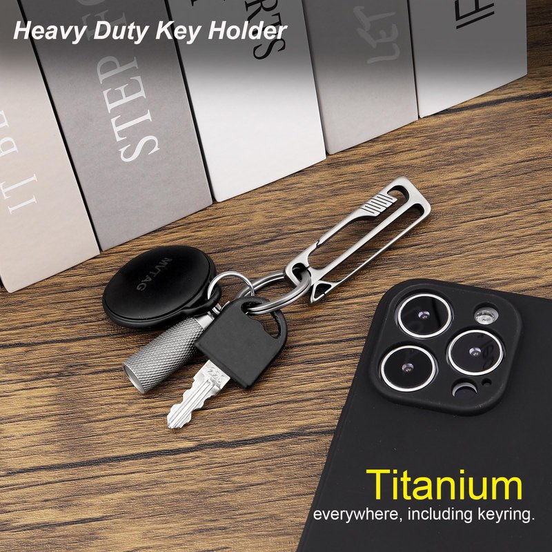 Titanium Belt Loop Key Holder Heavy Duty Quick Release Tactical Keychain Clip with Key Ring for Men and Women