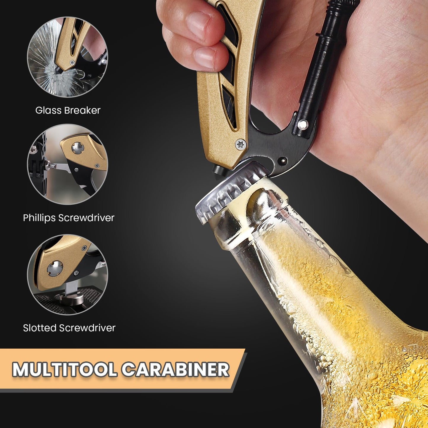 FUNBRO Multitool knife, Gift for Men (Gold)