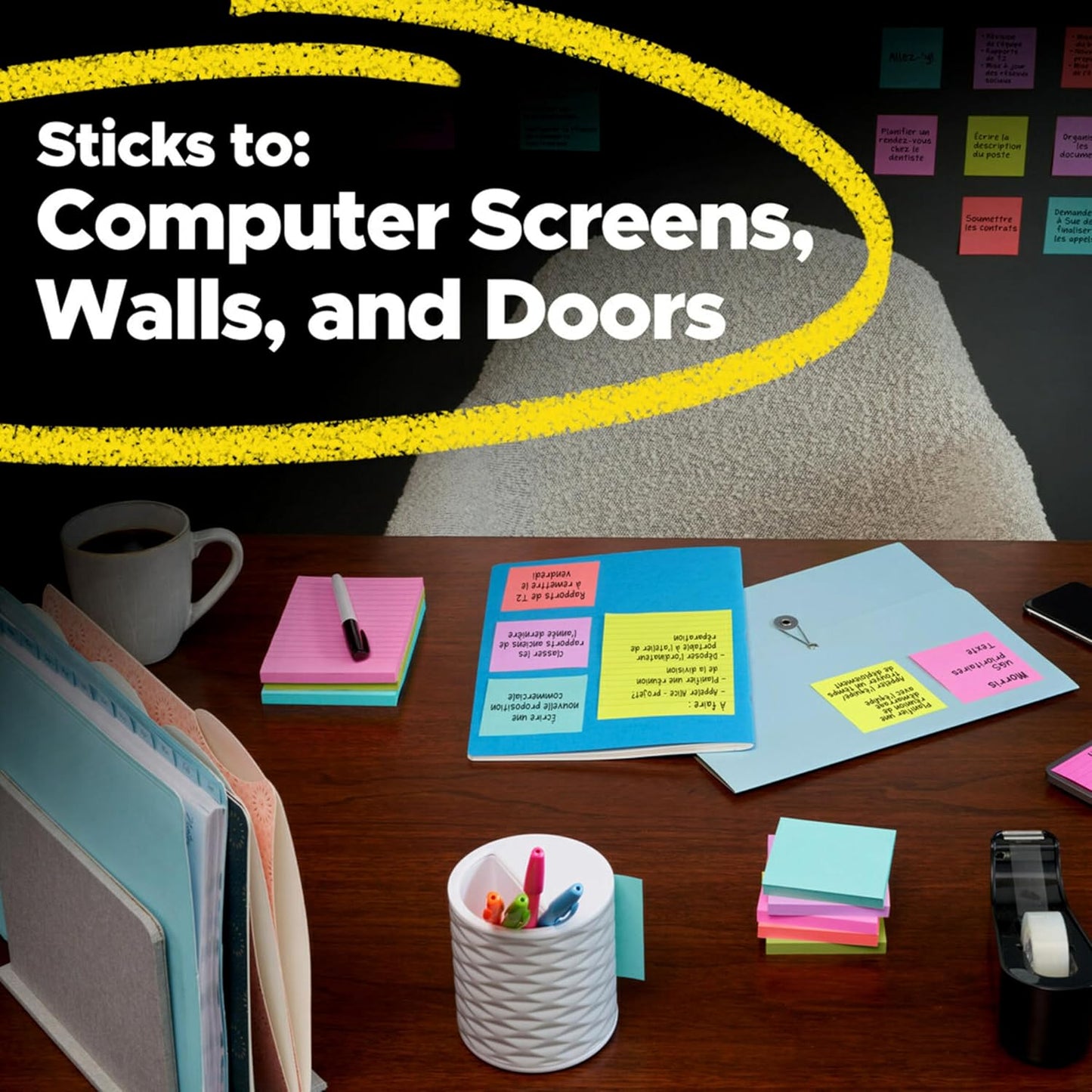 Post-it Super Sticky Notes - 24 Pads | 3 x 3 Inches | Supernova Neons Collection - 2X Sticking Power