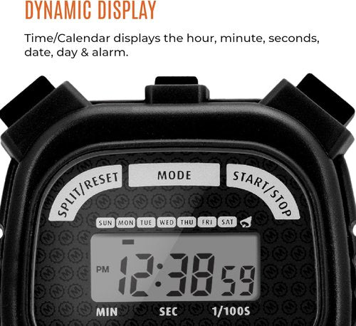 Marathon Adanac 3000 Digital Stopwatch Timer - High Precision Accuracy, Water & Shock Resistant, Black