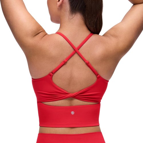 CRZ YOGA Butterluxe Crop Tank Top for Women - Padded, Adjustable Straps | Longline Yoga Bra