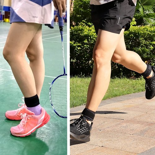 Vigorwise Achilles Tendonitis Brace Adjustable Achilles Strap for Men & Women Breathable Ankle Brace for Achilles Pain, Running, Cycling, Hiking, Sports,One Size, Black, 2pcs