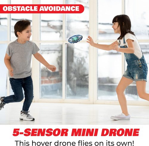 Force1 Scoot Hand Operated Drone - Easy LED Mini Drone with Motion Sensor | Rechargeable Indoor UFO Toy (Blue)