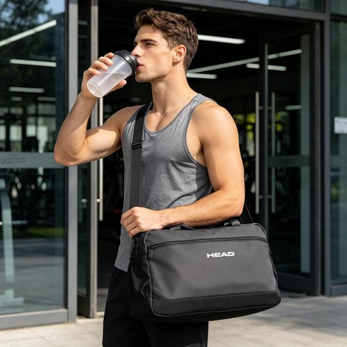 HEAD Waterproof Duffel Bag - Large Lightweight Gym Bag for Men | Durable Sports Duffle in Black