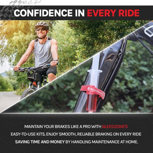 BleedZone Tektro Hydraulic Brake Bleeding Kit with 120ml Mineral Oil, 5.5mm Olive Insert, Tektro Funnel Adapter, Mountain Bike Brake Bleed Kit for Hydraulic Brakes, Bleeding Tool Set for TRP Brakes