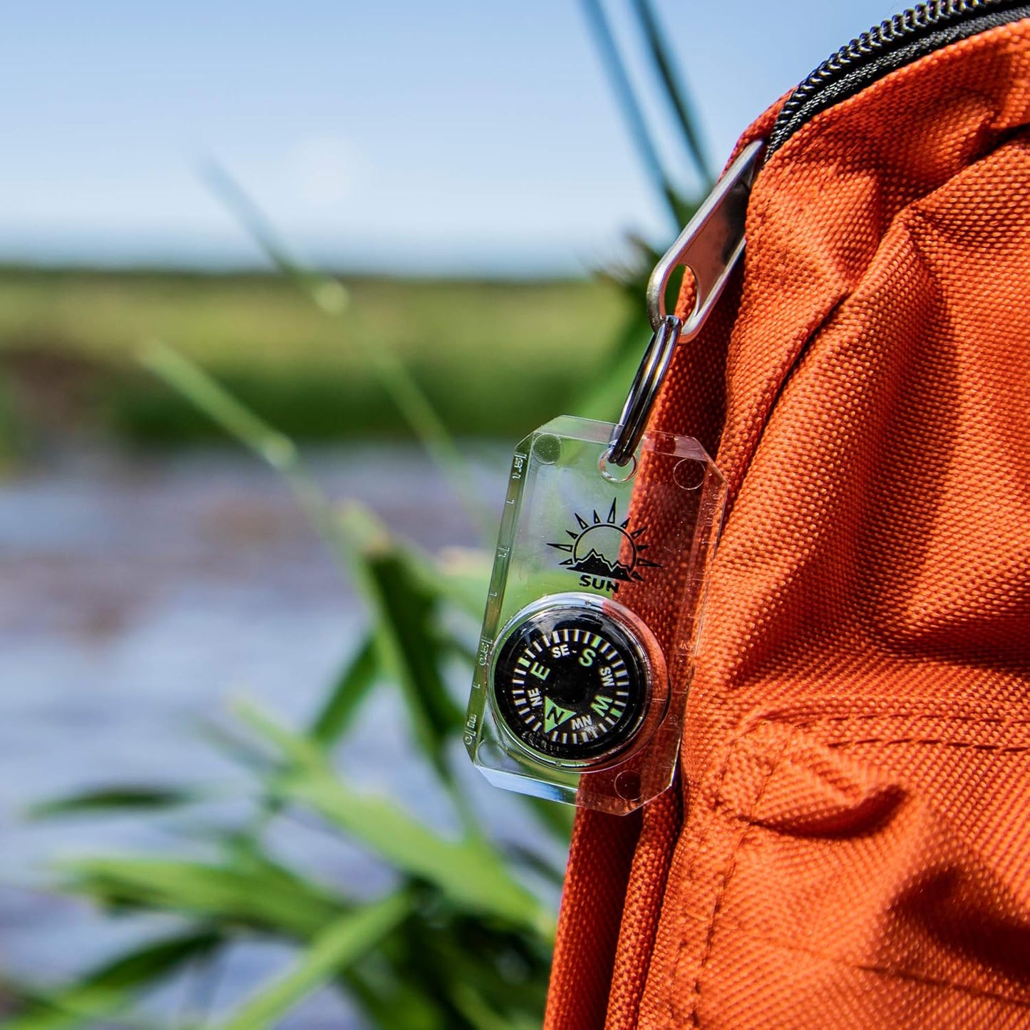 MiniComp Zipperpull Mini Compass - Easy-to-Read Navigation Tool for Jackets, Parkas, or Packs
