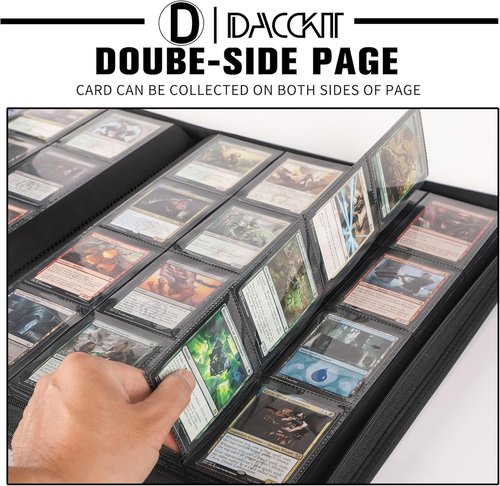 D DACCKIT Card Binder - 16 Pocket Album for 1024 Trading & Sports Cards | Model A, Golden Yellow