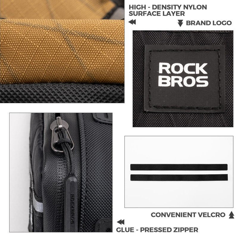 ROCKBROS Bike Frame Triangle Pouch - Waterproof Small Bicycle Bag for Men, Women, Boys, Girls - Road, Folding Bike Accessory