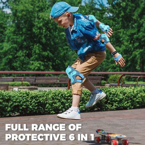 BOSONER Kids Protective Gear Set - Knee & Elbow Pads for Roller Skating, Cycling & BMX | Durable & Comfortable