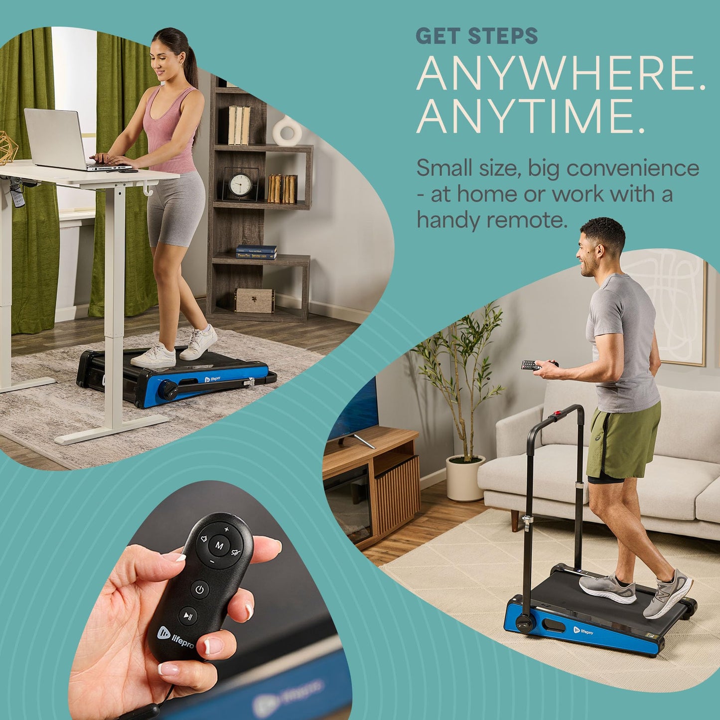 Lifepro Smallest Portable 30in Small Mini Walking Pad Treadmill Installation Free, Adjustable Incline, Under Desk Work Compact Treadmills for Home/Office - Max Load 220Lbs & Speed 3MPH