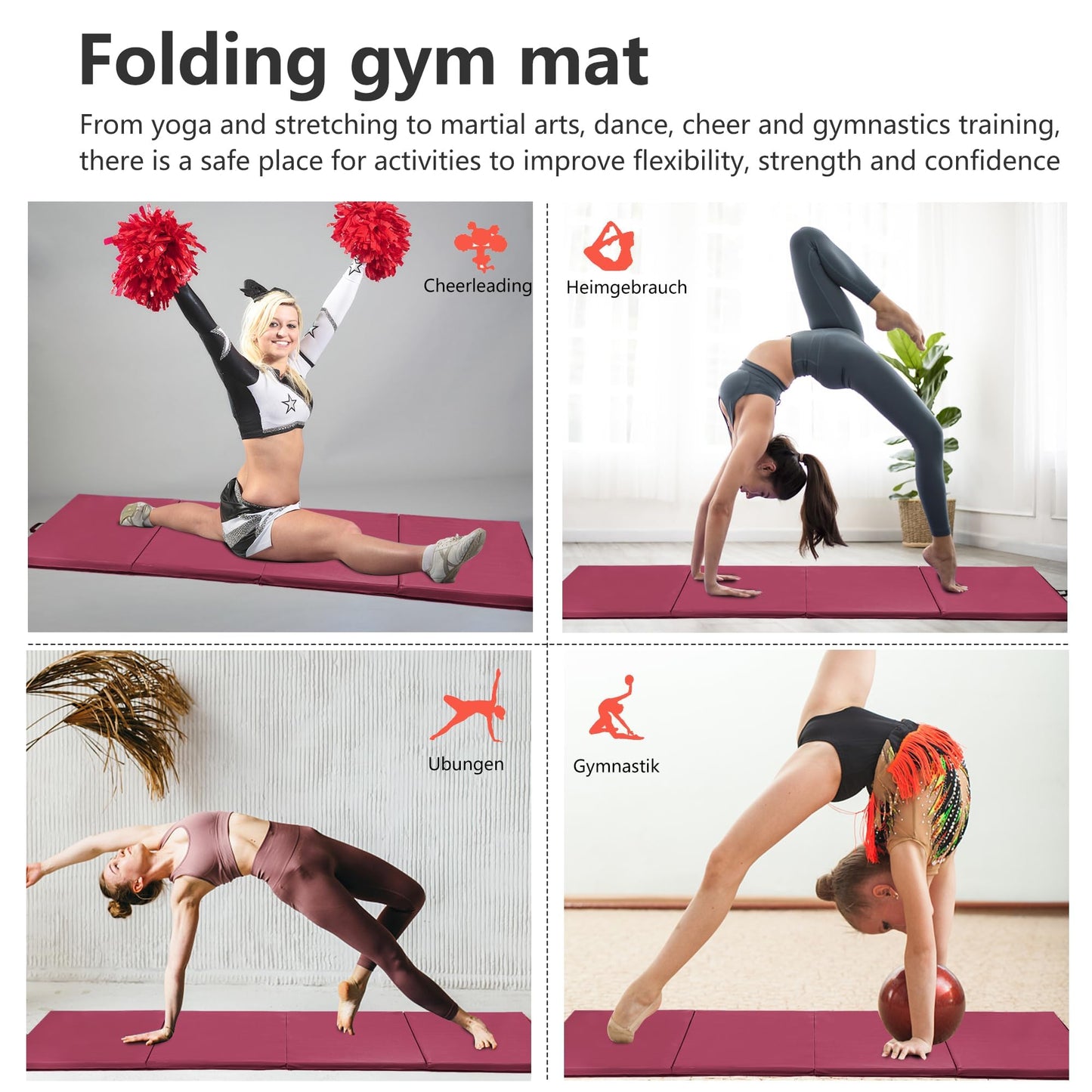 Yoga Mat Thick 2 inch Workout Gym Mat for Home, Exercise & Gymnastics