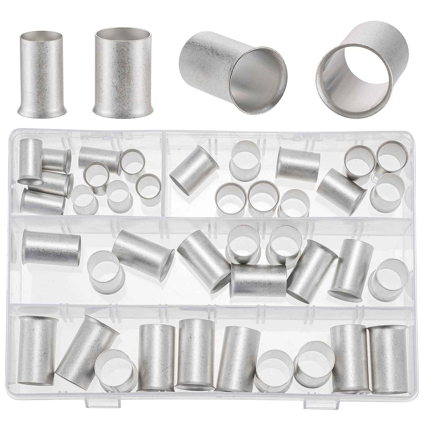 ROCKDIG 40PCS 4/0 3/0 2/0 1/0 Gauge Tinned Copper Wire Ferrules for Electrical Cable Ends Crimp Terminals Assortment Kit