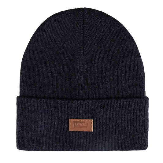 Levi's Classic Knit Cuffed All Season Beanie Hat, Marl Navy, One Size