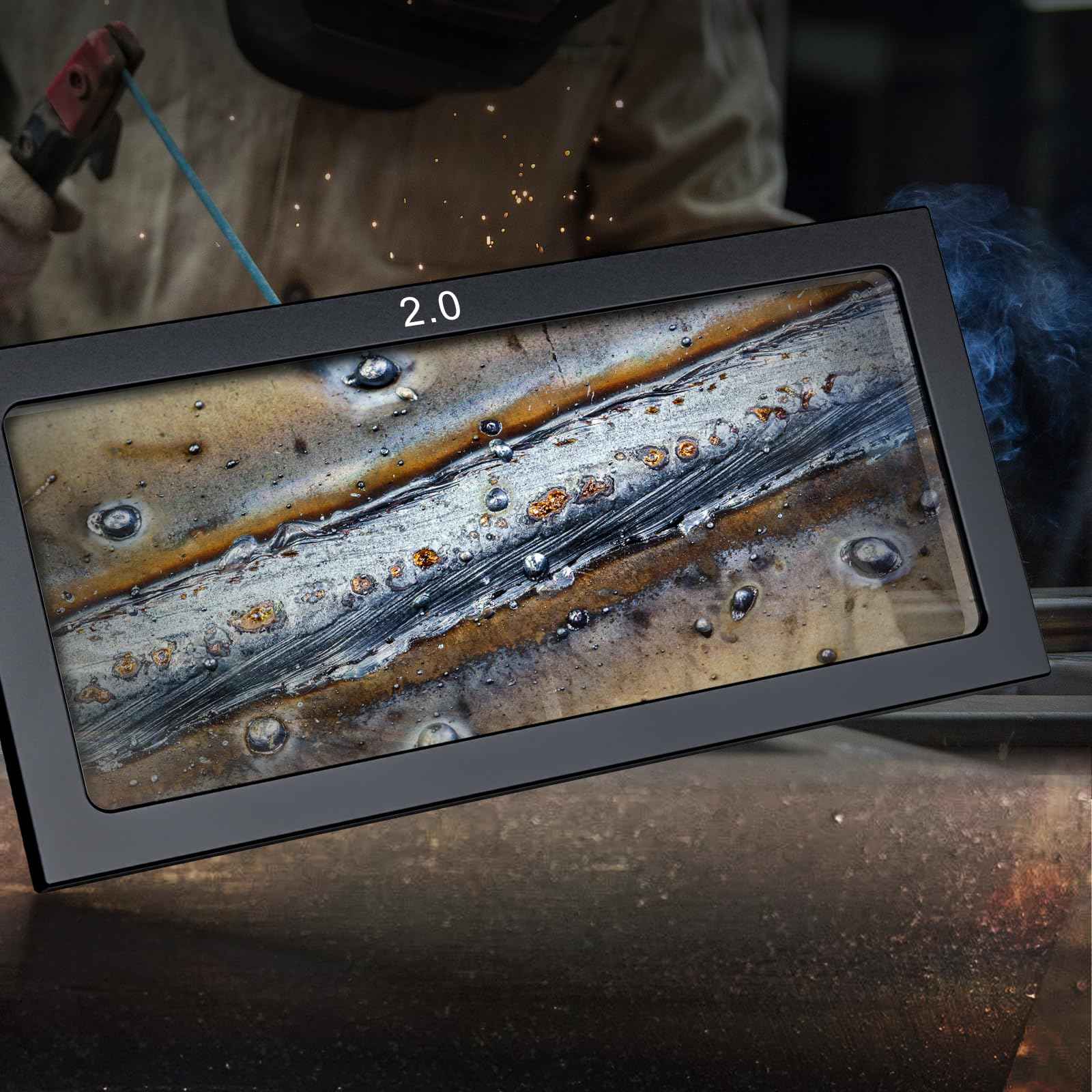 TRQWH Welding Helmet Glass Magnifying Lens 1.0/1.5/2.0/2.5/3.0 Diopter Eye-Protecting Welder Accessories Magnifier Cheater Lens (G-2.0 Diopter)