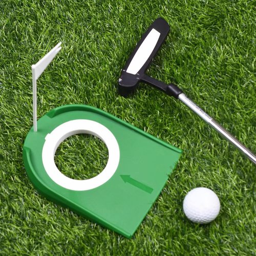 joaoxoko 4 Pack Golf Practice Cups with Flags - Portable Indoor/Outdoor Putting Green for Office & Home, Professional Training Aid with Thin-Edge Design, Stress Relief Game for Adults (Green 4pcs)