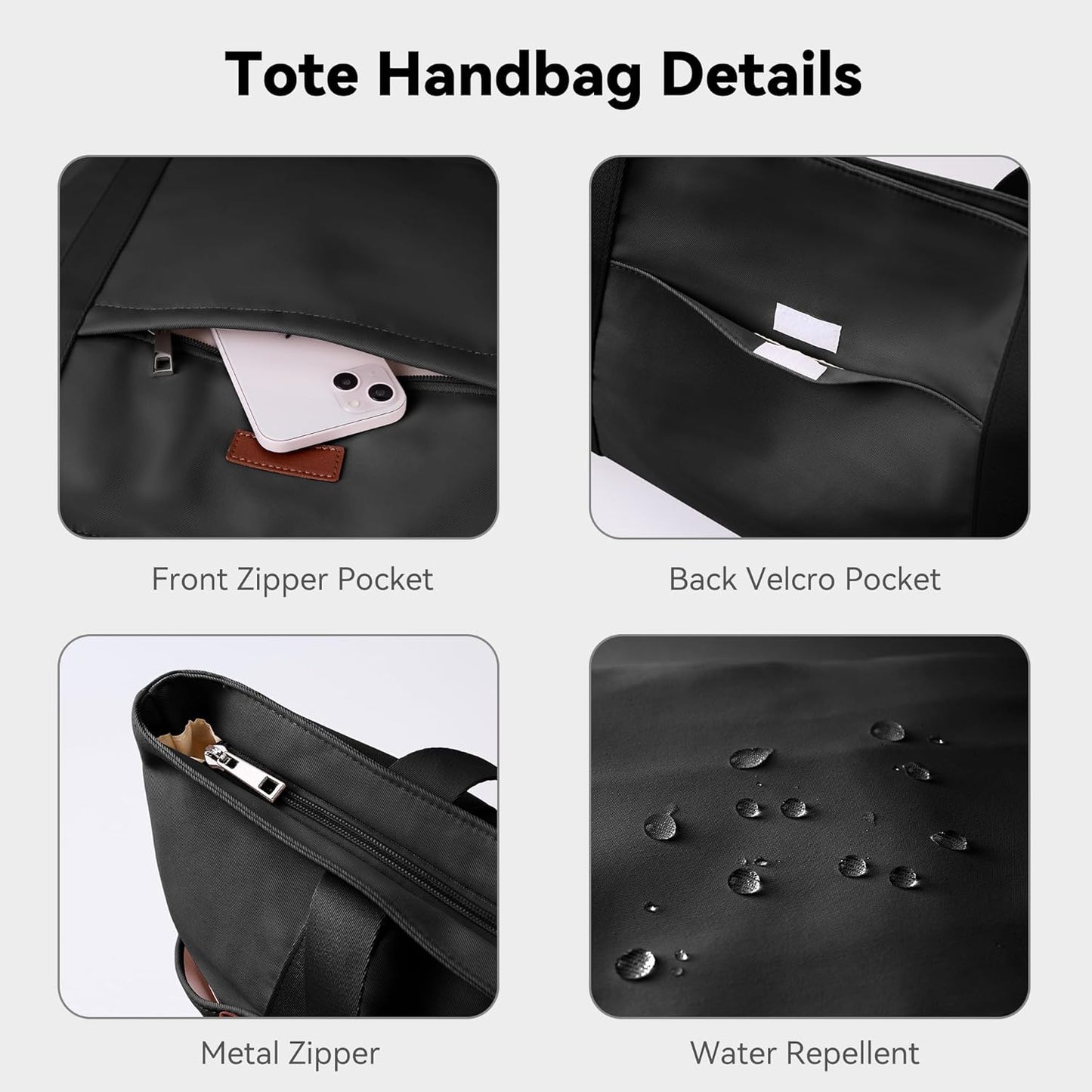 Skiennix Tote Bag - Waterproof Hobo Handbag with Zipper | Large Capacity Multi-Pocket Design for Travel & Gym