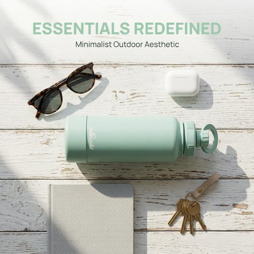 32oz Insulated Tumbler by [Brand Name] - Magnetic Phone Holder, Leak Proof Lid | 24hr Cold & 12hr Hot, Mint Green