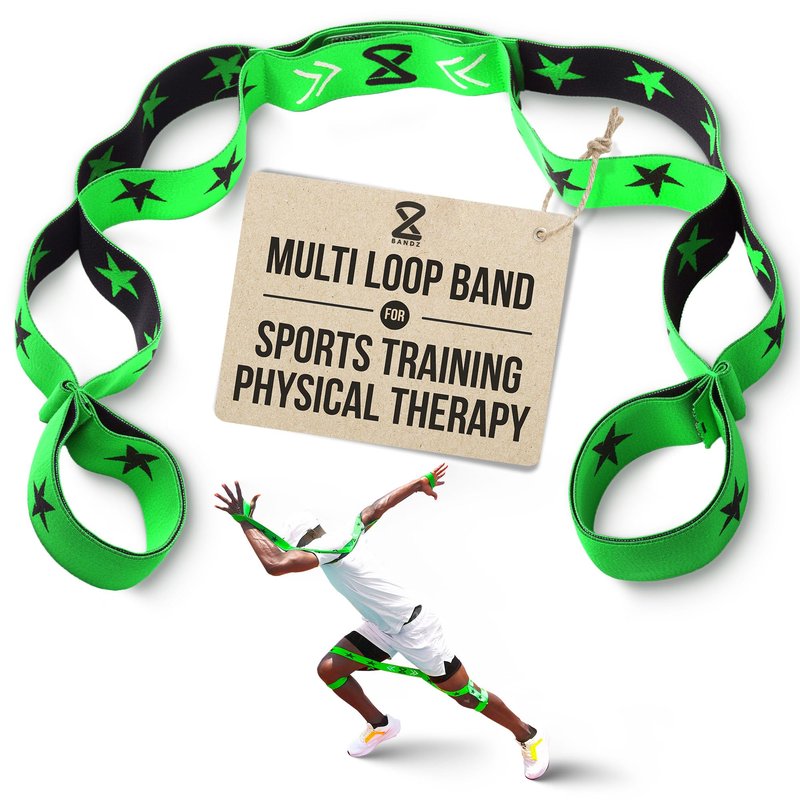 Two8 Bands Multi Loop Resistance Band for Working Out - Green, Movement Band (Light) - Home Gym Loop Resistance Bands for Women & Men, Athletic Rehab Equipment Workout Loops, Sports Fitness Gear