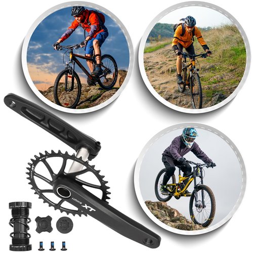 HAIKS 1x Mountain Bike Crankset 170mm with 36T Chainring & Bottom Bracket - 6061 Alloy Hollowtech Crank, Narrow-Wide Teeth, Compatible 8-12S (BSA24/BB92/PF30/BB30/T47)