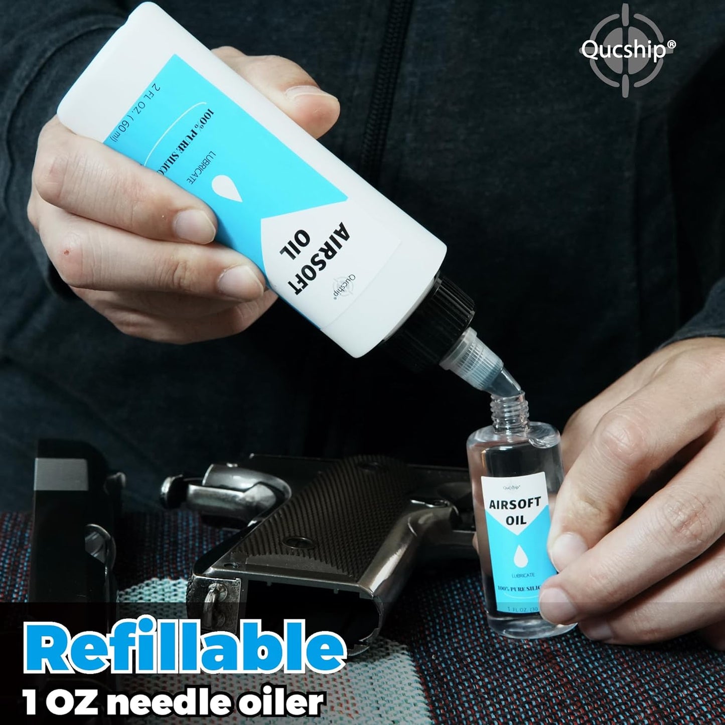 Skiennix Silicone Air Gun Oil - Multi-Purpose 100% Silicone Lubricant | 2 oz & 1 oz Needle Oiler