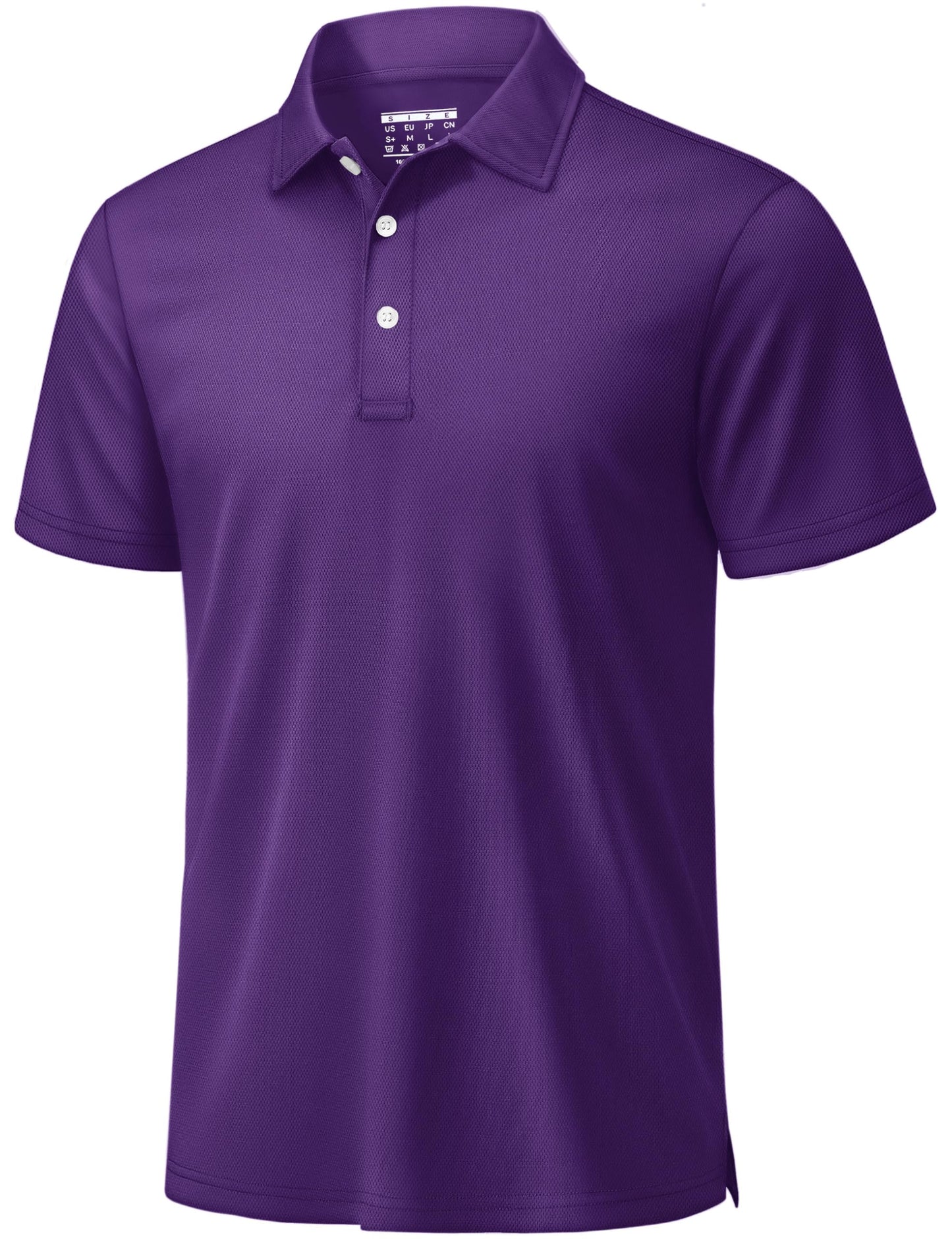TACVASEN Mens Golf Shirt Dry Fit Mens Polo Shirts Short Sleeve Performance Golf Polos for Men with Collar Work Shirts Purple, 3XL