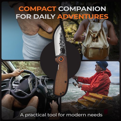 Matsato Folding Pocket Knife Small Pocket Knifes for Men & Women, EDC Camping Knive, Tactical Survival Knife, Compact Folding Knife for Hunting, Fishing, Hiking, and Outdoor Adventure 2.55 Inch blade